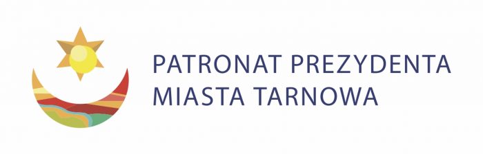Logo Miasta Tarnowa oraz informacja o treści Patronat Prezydenta Miasta Tarnowa