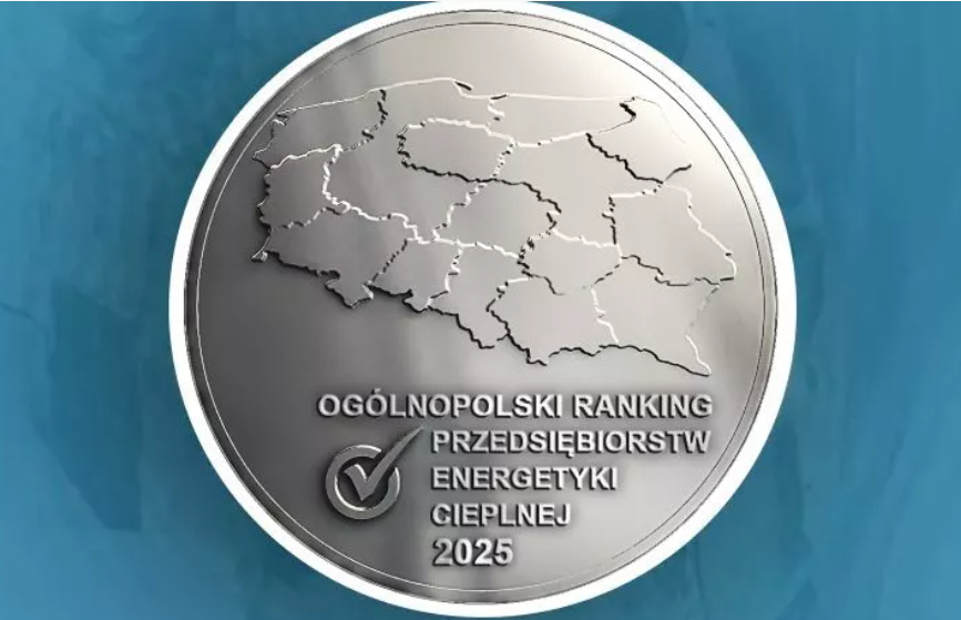 Medal z napisem Ogólnopolski Ranking Przedsiębiorstw Energetyki Cieplnej 2025