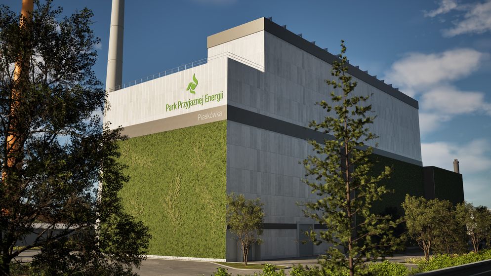 Wizualizacja spalarni widok od strony południowo wschodniej