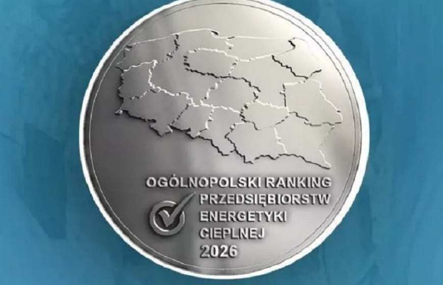 Medal z napisem Og&oacute;lnopolski Ranking Przedsiębiorstw Energetyki Cieplnej za 2026 rok.